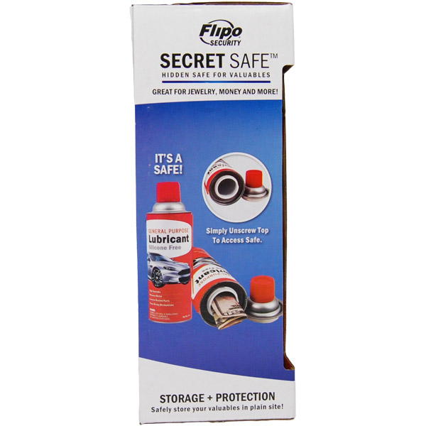 Side View of Hidden Safe Lubricant Can Packaging