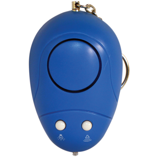 Top view of the personal alarm showing button placement and compact design.